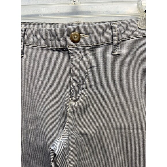 Gap Womens Mid-Rise Striped Ankle Pants With Button Front Size 0 - Picture 2 of 9
